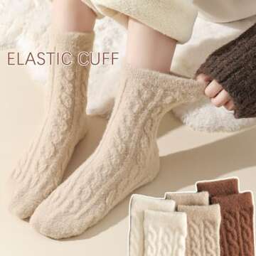 Fuzzy Crew Socks for Winter Comfort and Style 5-Pack