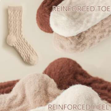 Fuzzy Crew Socks for Winter Comfort and Style 5-Pack