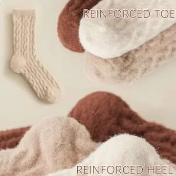 Fuzzy Crew Socks for Winter Comfort and Style 5-Pack