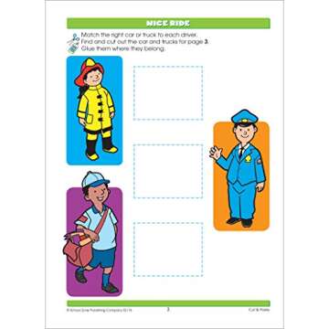 School Zone Cut & Paste Workbook for Ages 3-5