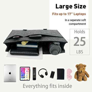 W Design Bedside Caddy, Bed Caddy for College Dorm Room, Bedside Organizer with 2 Heavy Duty Straps Fits Bunk Bed, Bedframe, Sofa, Bedside Pocket for Hospital Bed, Easy DIY Installation.