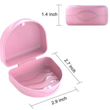 Orthodontic Mouthguard Case Dental Retainer Case-Pink