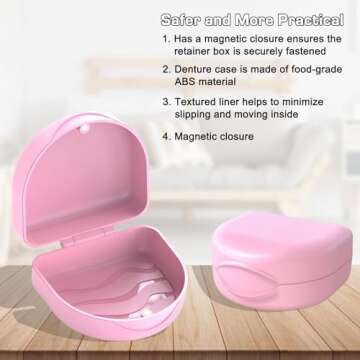 Orthodontic Mouthguard Case Dental Retainer Case-Pink