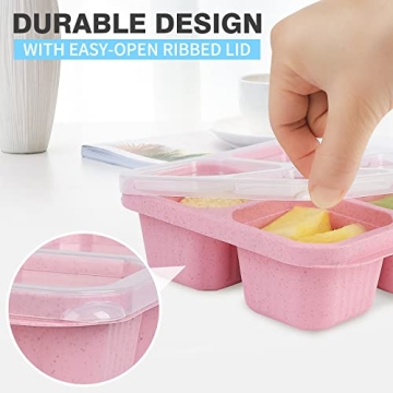 buluker 4 Pack Wheat Straw Bento Containers Set
