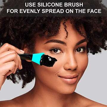 WEL Black Peel Off Face Mask - Charcoal Face Masks - Blackhead Remover Mask with Brush - Facial Mask - Deep Pores Cleansing, SkinCare