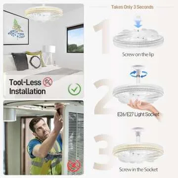 Modern 12 Inch Ceiling Fan with Adjustable Light