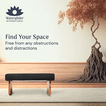 Waterglider International Meditation Bench (NAT. White), Seiza, Sustainable Acacia Wood with Curved Bottom Edges for The Perfect Posture, Meditation Stool, Prayer Bench, Meditation Chair, Yoga Stool