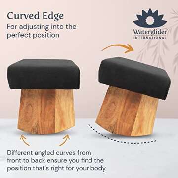 Waterglider International Meditation Bench (NAT. White), Seiza, Sustainable Acacia Wood with Curved Bottom Edges for The Perfect Posture, Meditation Stool, Prayer Bench, Meditation Chair, Yoga Stool