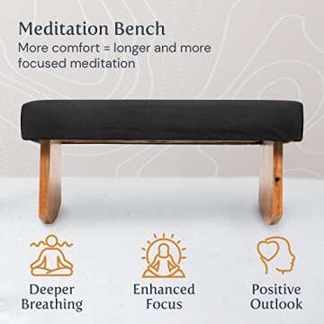 Waterglider International Meditation Bench (NAT. White), Seiza, Sustainable Acacia Wood with Curved Bottom Edges for The Perfect Posture, Meditation Stool, Prayer Bench, Meditation Chair, Yoga Stool