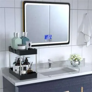 Tailide Under Sink Organizers and Storage (2 Pack), 2 Tier Bathroom Organizer Under Sink, Black Under Kitchen Sink Organizers and Storage, Cleaning Supplies Organizer, Counter Under Cabinet Storage