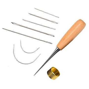 Sewing Needle Set with Waxed Thread and Tools