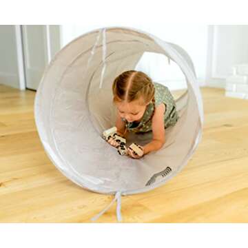 You Little Cutie Kids Popup Play Tunnel, 6 Foot Crawling Tunnel (Muted Pink)