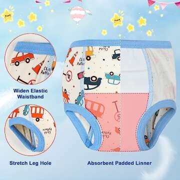 MooMoo Baby Training Underwear for Boys and Girls 8 Packs Absorbent Toddler Training Pants for Boys and Girls 4T