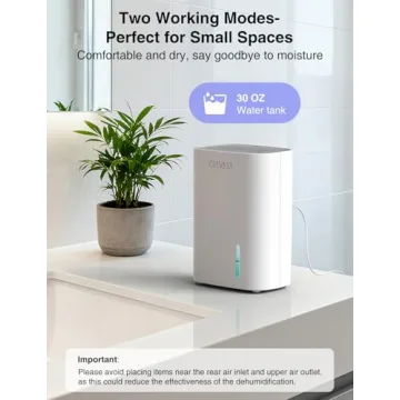CLEVAST Small Dehumidifier for Home, 30oz Mini Quiet Dehumidifier for Bathroom & Bedroom, Portable C...