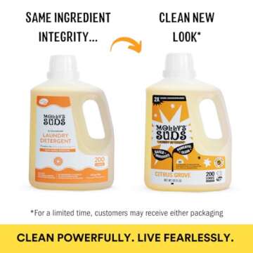 Molly's Suds Liquid Laundry Detergent | Clean Laundry Detergent Soap for Sensitive Skin | 2x Concentrated, High Efficiency (HE) | Citrus Grove - 100 Loads