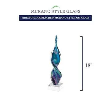 Stunning 18" Murano Style Glass Sculpture with Crystal Base