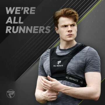 ALL REMATE Unisex Reflective Running Vest with 5 Pockets for Phones, Water bottles, Ear Bud Case, Ke...