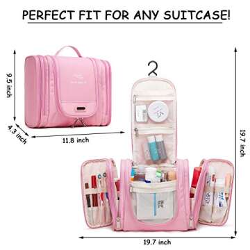 Premium Large Hanging Travel Toiletry Bag for Men and Women | Makeup Bag | Cosmetic Bag | Bathroom a...