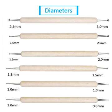 ABenkle 10Pcs Dotting Tools Ball Styluses for Rock Painting, Pottery Clay Modeling Embossing Art Man...