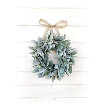 Farmhouse Wreath, Lambs Ear Wreath, Farmhouse Decor, Spring Wreath, Summer Wreath, Small Wreath, Mini Wreath, Window Wreath, Year Round Wreath, Door Decor