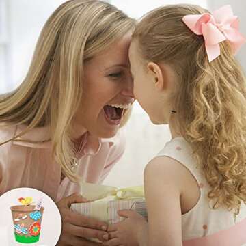 Garden Paper Pot Craft Kit 20 Pack Flower Plant Spring Craft with 50pcs Adhesive Foam Stickers 20pcs Paper Mache Pots Label Pen Flower Planting Growing Kit Science for Kids Mother Day