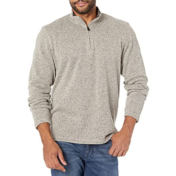 Wrangler Authentics Men's Fleece Quarter-Zip - Large Gray