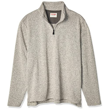 Wrangler Authentics Men's Fleece Quarter-Zip - Large Gray