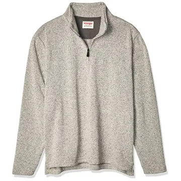 Wrangler Authentics Men's Fleece Quarter-Zip - Large Gray