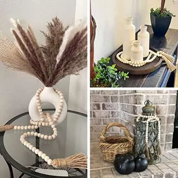 DECORKEY Farmhouse Wooden Bead Garland for Home Decor