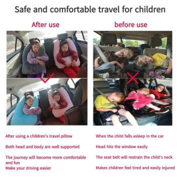 FHSGGP Travel Pillow Travel Pillow Cushion for The Back Seat of Car Car Pillow for Kids A Sleeping A...
