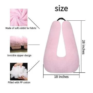 FHSGGP Travel Pillow Travel Pillow Cushion for The Back Seat of Car Car Pillow for Kids A Sleeping Artifact Suitable for Long-Distance Travel of Adults and Children Travel Pillow for Kids Pink
