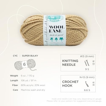 Lion Brand Wool-Ease Thick & Quick Yarn - Soft, Bulky Quality