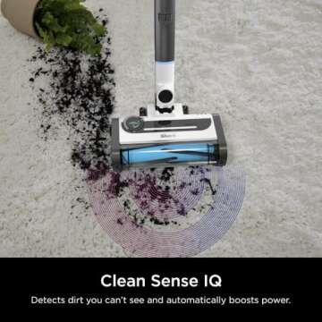 Shark IZ562H Cordless Pro Vacuum with Clean Sense IQ and Odor Neutralizer, PowerFins Plus Brushroll, Includes Duster Crevice & Pet Tool, Up to 40 Minute Runtime, Light Blue, Without MultiFLEX