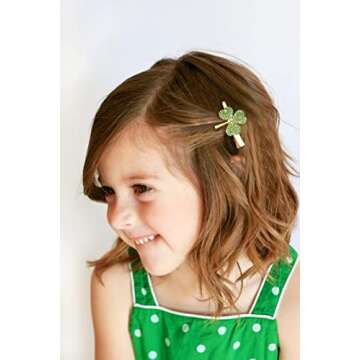 St. Patrick’s Day Hair Clips Accessories Festival Rhinestone Shamrock Hair Clips for Women Girls G...