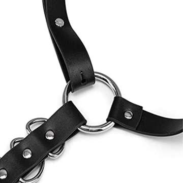 Victray Women Gothic Waist Chain Belt Black Leather Leg Chains Punk Body Chains Thigh Chain Fashion Body Jewelry