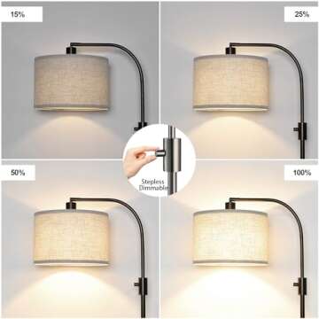 Stylish Dimmable Floor Lamp with LED Bulb Included