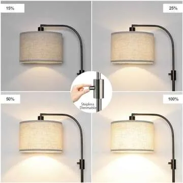 Stylish Dimmable Floor Lamp with LED Bulb Included