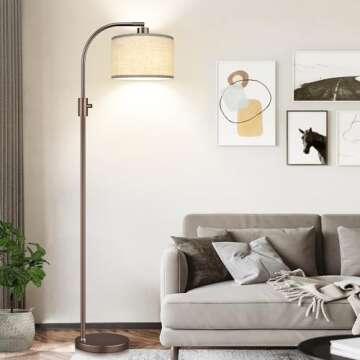 Stylish Dimmable Floor Lamp with LED Bulb Included