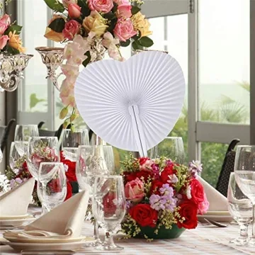 Bestage 60 White Paper Fans for Weddings Events and DIY