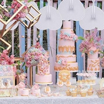 Bestage 60 White Paper Fans for Weddings Events and DIY