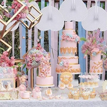 Bestage 60 White Paper Fans for Weddings Events and DIY