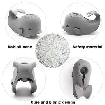 Baby Bathtub Faucet Cover, Baby Safety Protection Silicone Toys, Bath Spout Cover Baby Bathtub, Faucet Cover Baby Bathtub Silicone Whale for Kids, Toddler, Infant, Gifts for Children, Christmas Gifts