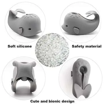 Baby Bathtub Faucet Cover, Baby Safety Protection Silicone Toys, Bath Spout Cover Baby Bathtub, Faucet Cover Baby Bathtub Silicone Whale for Kids, Toddler, Infant, Gifts for Children, Christmas Gifts