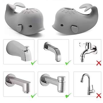 Baby Bathtub Faucet Cover, Baby Safety Protection Silicone Toys, Bath Spout Cover Baby Bathtub, Faucet Cover Baby Bathtub Silicone Whale for Kids, Toddler, Infant, Gifts for Children, Christmas Gifts