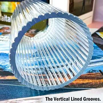 Muyan Ribbed Glass Flower Vase - Elegant Décor for Home