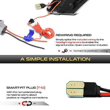 [Switchback + Sequential Turn Signal] VIPMOTOZ Full White & Amber LED Front Side Marker Turn Signal Light Compatible with 2013-2020 Scion FR-S Subaru BRZ Toyota 86, Driver & Passenger Side