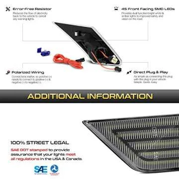 [Switchback + Sequential Turn Signal] VIPMOTOZ Full White & Amber LED Front Side Marker Turn Signal Light Compatible with 2013-2020 Scion FR-S Subaru BRZ Toyota 86, Driver & Passenger Side