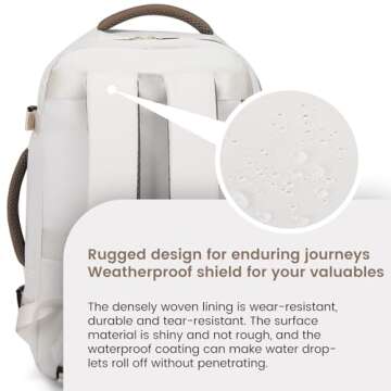 LOVEVOOK Travel Backpack for Women & Men, 45L Carry On Backpack, Personal Item Bag with 3 Packing Cubes, Business Weekender Overnight Luggage Daypack, Fits 18 Inch Laptop, Beige Grey