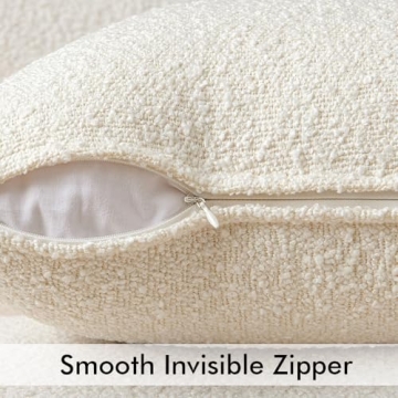 Woaboy Textured Boucle Throw Pillow Cover 24x24 Inch