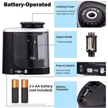 Aogwat Pencil Sharpener Electric Pencil Sharpener for Kids, Blade to Fast Sharpen, Suitable for No.2...